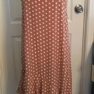 Spaghetti strap polka dot maxi dress